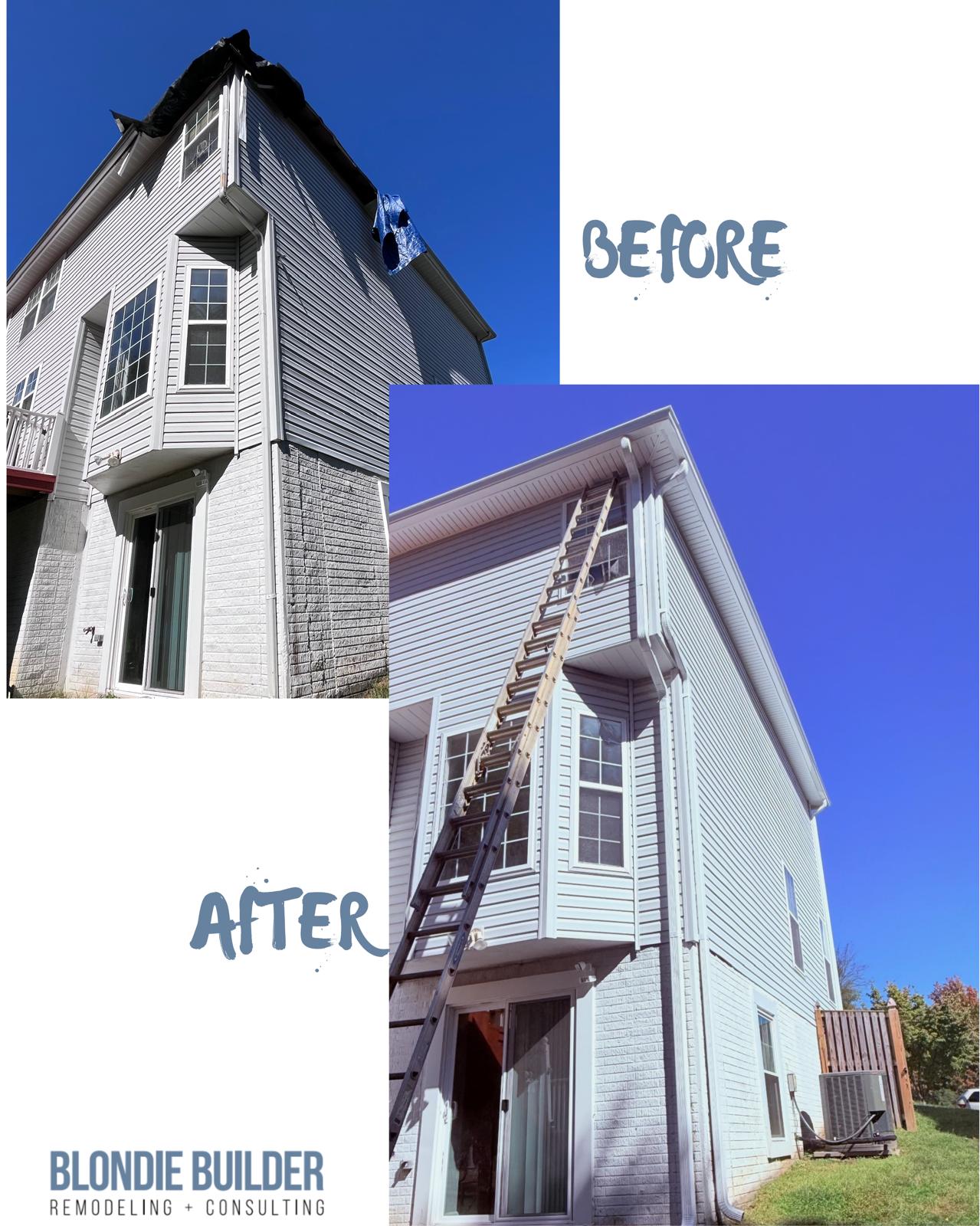 Siding Replacement Before and after