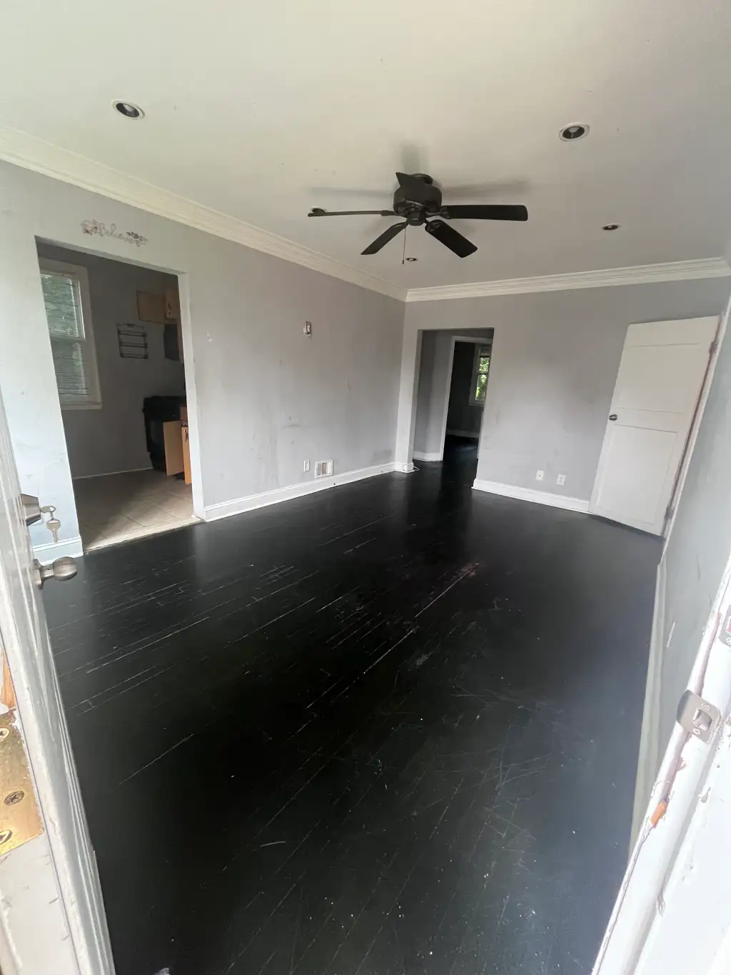 Before flooring transformation by Blondie Builder