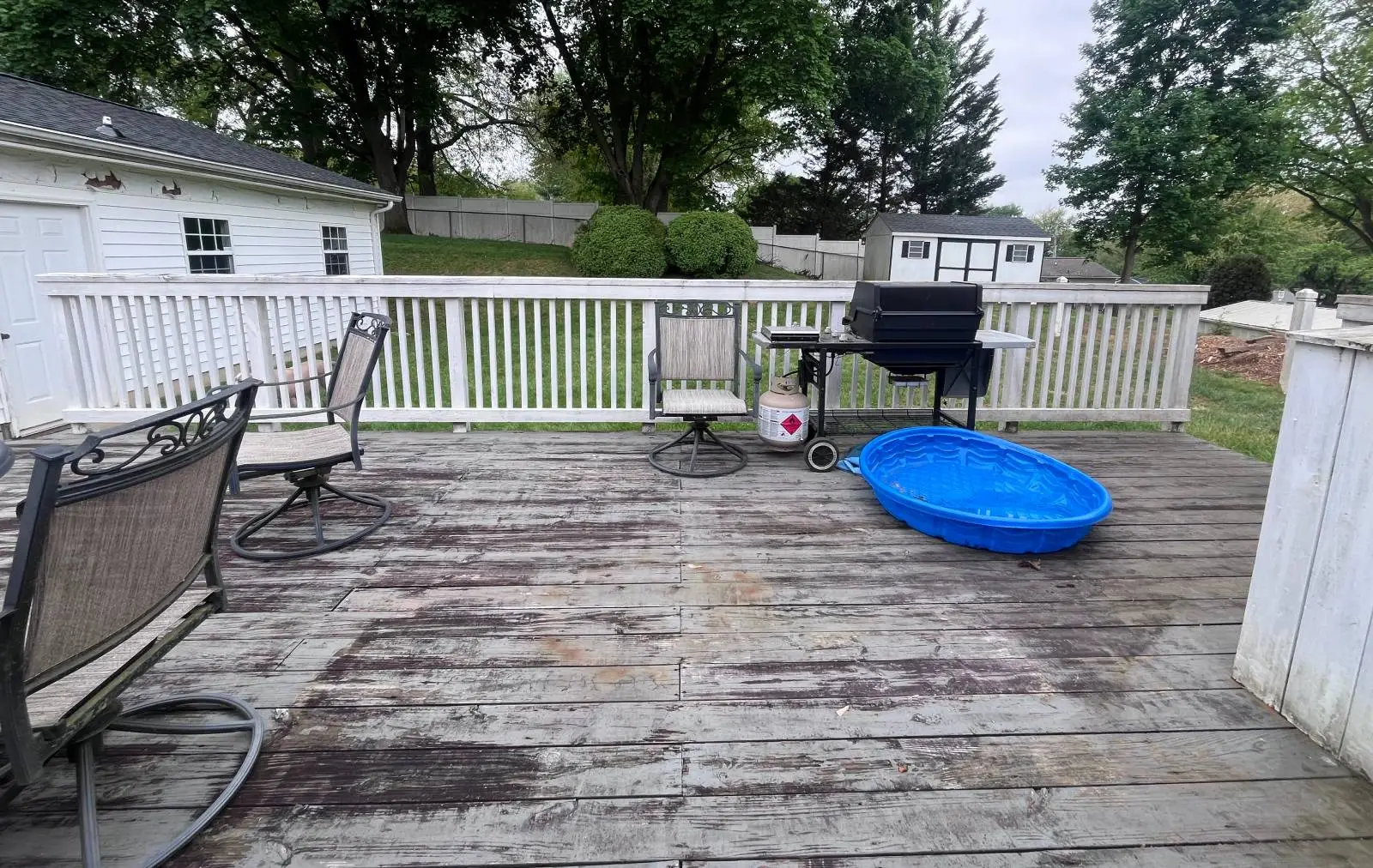 Robs Deck Before Backyard View